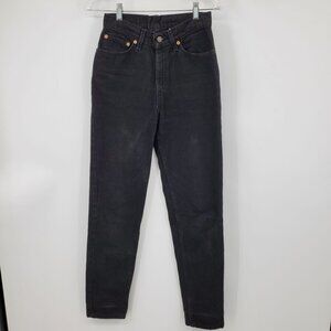 Vintage Levi's 512 Made In USA Slim Fit Tapered Leg Black High Rise‎ Jeans 7 Med